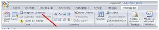 Capture d’écran de l’interface Microsoft Word